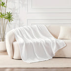1pc Lightweight Waffle Weave Cooling Blanket for Hot Sleepers, Breathable Summer Blanket Full/Queen Size, Cozy Woven Textured Blanket for Couch Bed Sofa Home Decor