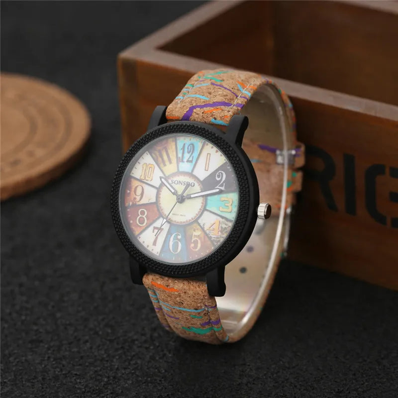 Women's Vintage Leather Quartz Watch, Casual Retro Wristwatch with Soft Genuine Band, Classic Dial, Luminous Needles, Waterproof Daily Use, Ideal Gift for Mom, Wife, Girlfriend on Any Occasion
