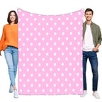 Pink Polka Dot Blanket Soft Cozy Sofa Throw Lightweight for All Seasons Comfortable Bed Cover Perfect Birthday or Holiday Gift