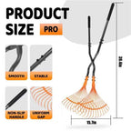 Leaf Grabber Rake with Long Handle, Metal Leaves Rakes, Lightweight Leaf and Grass Picker Upper, Leaf Collector for Lawn and Ya