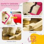 Rocking Horse, Ride on Unicorn with Realistic Sounds, Safety Belt and Wooden Base, Plush Animal Rocker for Toddlers -36 Months,