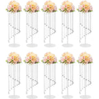 10pcs 31.5in Tall Clear Acrylic Lower Stands for Wedding Centerpieces with Crystal Vase - Perfect for Events