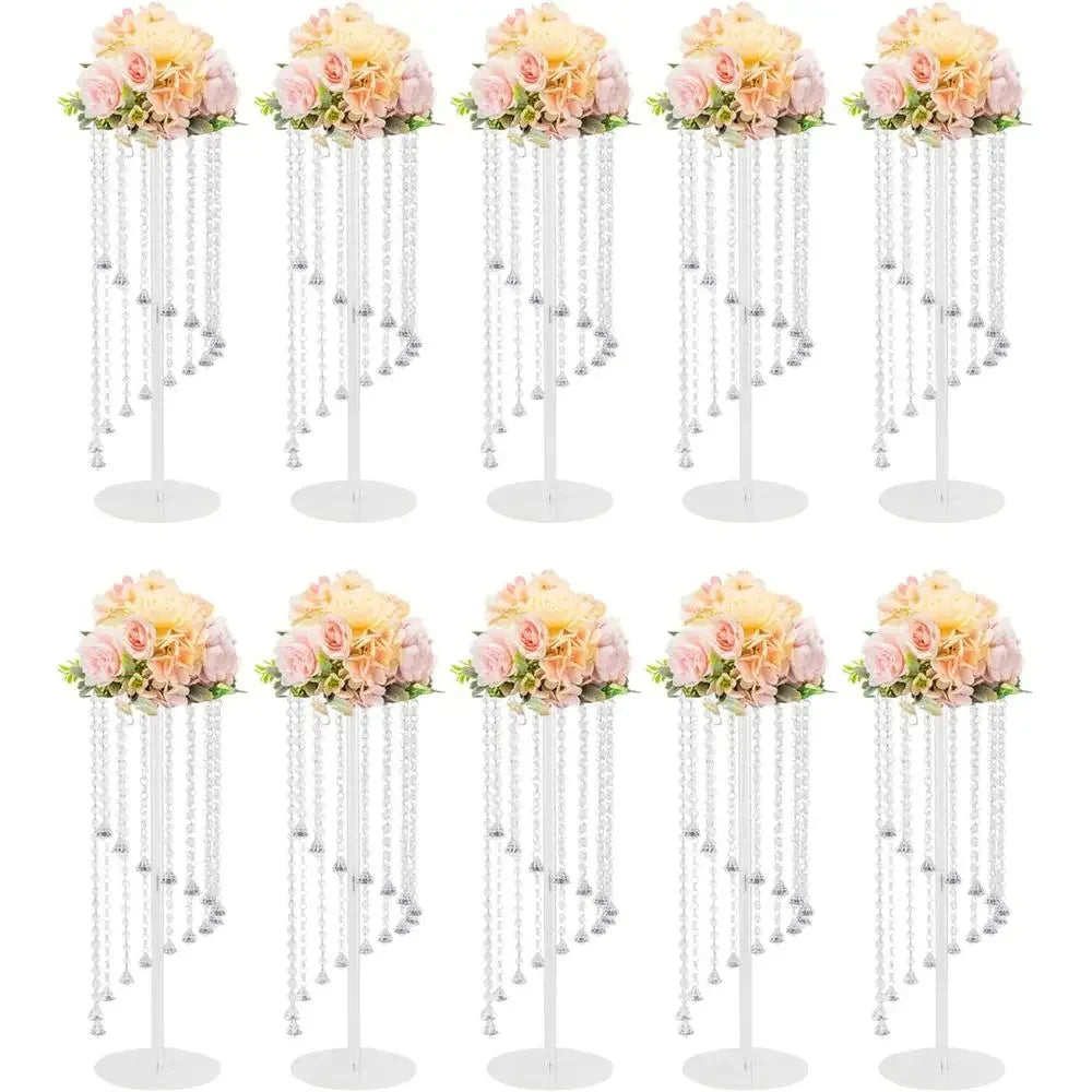10pcs 31.5in Tall Clear Acrylic Lower Stands for Wedding Centerpieces with Crystal Vase - Perfect for Events