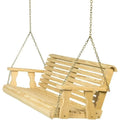 Amish-Crafted 700-Pound Capacity Wooden 5-Foot Rollback Porch Swing with Hanging Chains