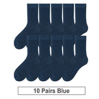 10 Pairs New Men's Cotton Socks Black Business Men Socks Soft Breathable Autumn Spring for Male White US6-10