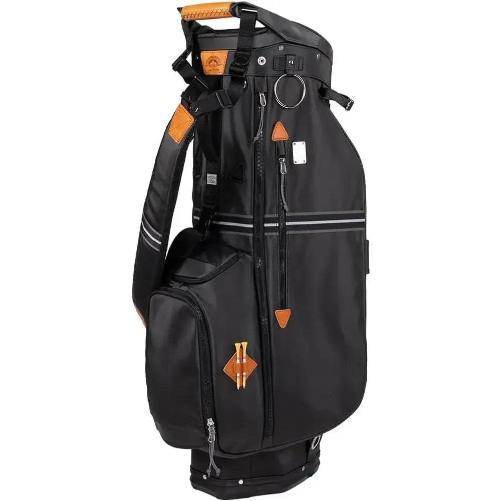 4-Way Golf Cart Bag with 8 Pockets, Engraving Plate, Dual Tee Holders, and Rain Hood