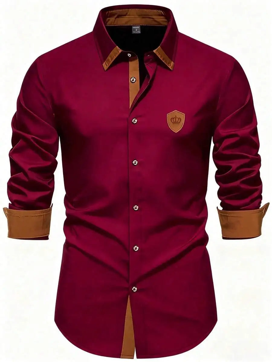 Mens Business Casual Long Sleeve Button Down Dress Shirt Formal