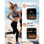 Smart Watches for Men and Women with 2 Bands, 1.8" Display, Fitness Tracker, Waterproof White