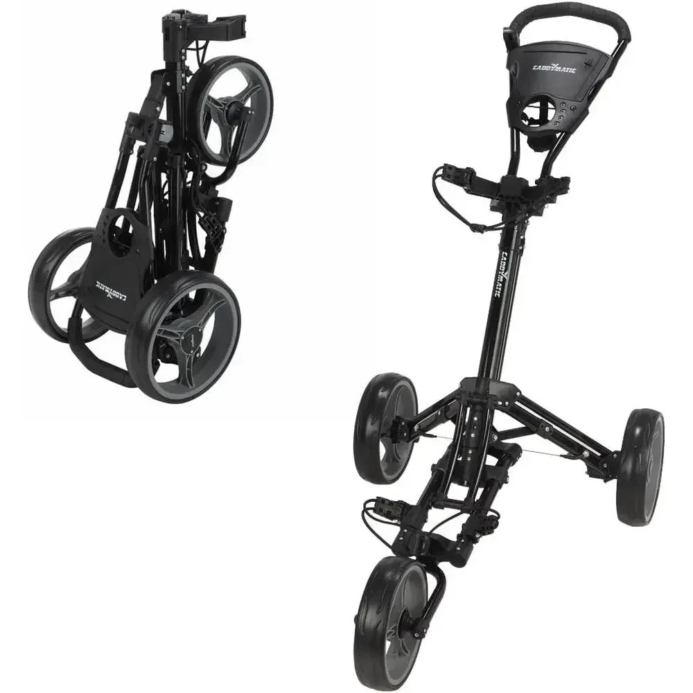 Lightweight One-k Folding Push/Pull Golf Cart - Black