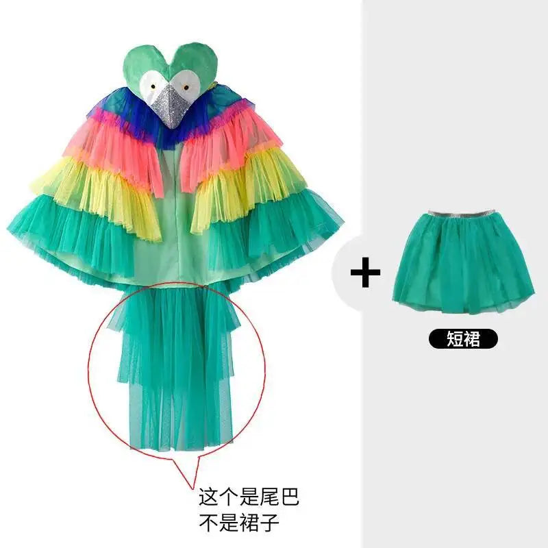 Halloween Children's Costume Cosplay Animal Parrot Performance Costume Kid Cloak Kindergarten Prom Animal Clothing