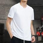Summer Men Athletic Short Sleeve Dry Fit Sport T Shirt Polyester Breathable Gym Yoga Golf Workout Daily Top