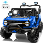 2 Seater 24V Kids Electric Ride On Off-Road Truck with Remote Control Bluetooth LED Lights, 2-Seat Ride On Vehicle Toy for Kids Boys Girls Gift