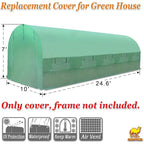 Extra Large Walk-In Outdoor Garden Greenhouse Replacement Cover (24.6ft x 10ft x 7ft)