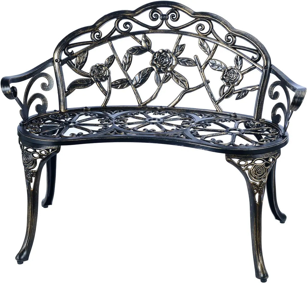 Outdoor Park Yard Patio Balcony Use, Cast Aluminum, Copper, Anti-Rust, Double Seat