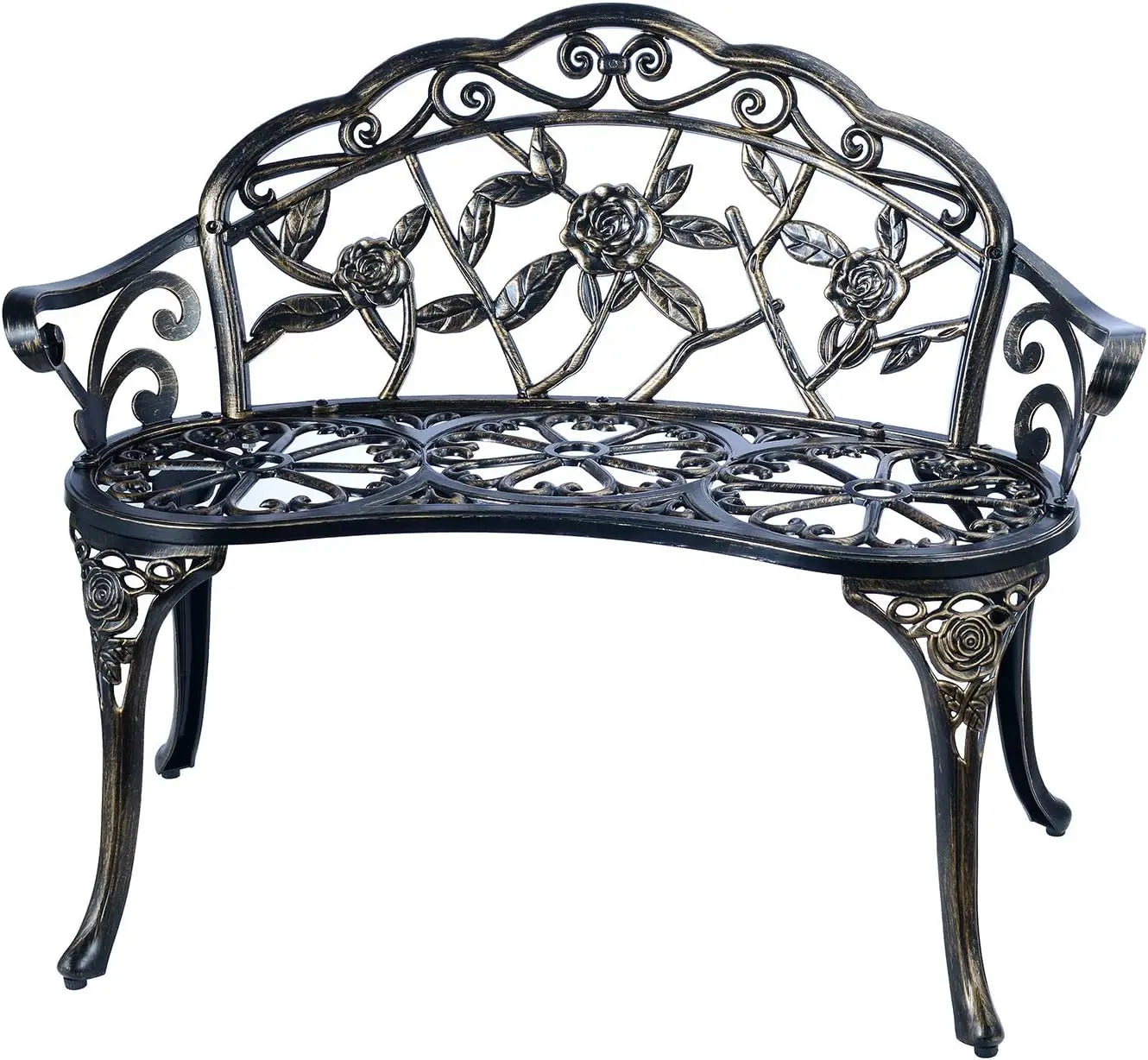 Outdoor Park Yard Patio Balcony Use, Cast Aluminum, Copper, Anti-Rust, Double Seat