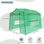 Portable Walk-in Greenhouse, Outdoor/Indoor Gardening, Zippered Door, Ventilation Windows, Heavy-Duty and Durable PE Cover