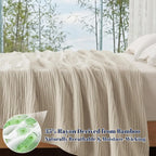 6-Layer Cooling Muslin Blanket King Size 104"x80", Lightweight Gauze, Breathable & Ultra Soft for Hot Sleepers, Bamboo Rayon & Cotton