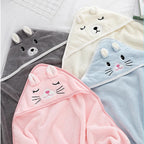 Toddler Bathrobe Infant Bath Towel Boy Girl Blankets Swaddle With Hood Cartoon Coral Fleece Towel Blanket Newborn Kids Bedding baby bath towel banheiras de bebê robôs bathrobes