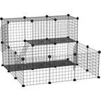 Customizable 2-Tier Metal Small Animal Playpen with Removable Mats, Ideal for Guinea Pigs, Rabbits, and Chinchillas