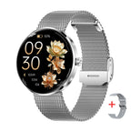 MEVADEN 8.5mm Utra-thin Stainless Steel Smartwatch 1.43 inch AMOLED Screen Women Bluetooth Call Health Monitor Sport Smart Watch