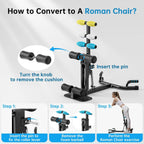 Home Gym Deep Squat Machine in Steel, Gray Color, Adjustable with Roman Chair Function, Low Impact, 300Lbs Capacity