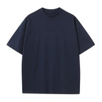 Summer Men Classic Basic Round Neck Short Sleeve White Solid T Shirt Pure Cotton Plus Size High Quality Daily Casual Top