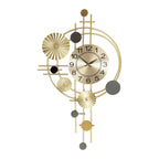 Metal Wall Clock, Luxury Decorative Art Clock, Battery Powered Round Wall Decor Silent Clocks 17.72*30.71in for Home Living Room Bedroom Kitchen Office Decor