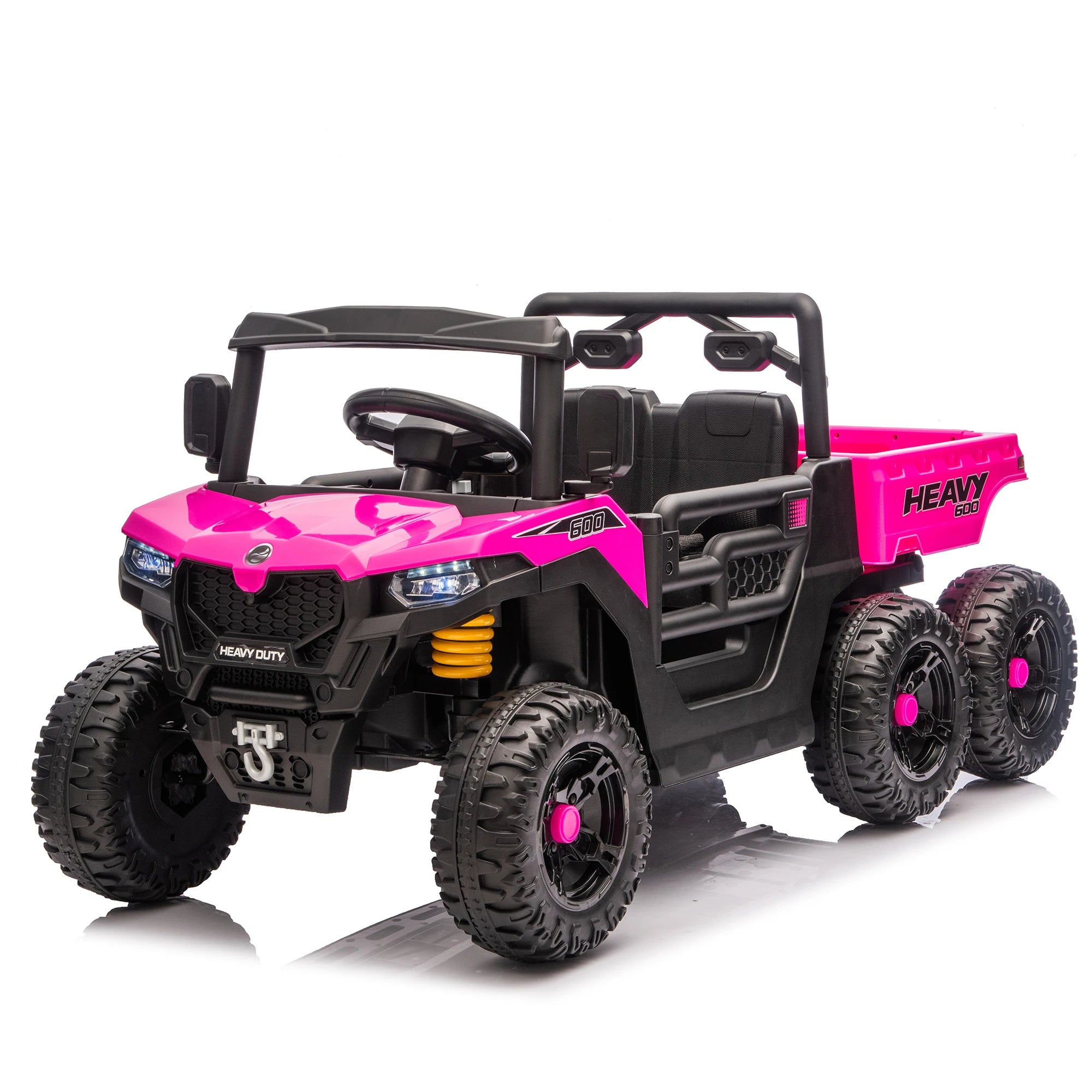 24V 400W Kids Ride on Electric Tractor with Parent Remote Control Suspension Bluetooth Music 1.86-3.11MPH for Kids Pink