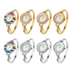 Binda Women’s Elegant Waterproof Quartz Watch – Rainbow Gold Stainless Steel Bracelet, Round Delicate Dial