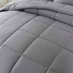 All Season Lightweight Comforter Set 3Pcs Soft Quilted Bedding Sets Box-Stitch Bed in a Bag Include 1 Comforter 2 Pillowcases Breathable Home Bedroom Textile Decor