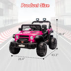 12V Kids Ride On Car,2 Seater Electric Toy Car for Toddlers and Children,with Remote Control, Battery-Powered,Music,Led Lights