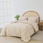 7-Piece Cozy Cut Flower Comforter Sets Queen - Soft Microfiber, Lightweight, Breathable - Twin/Full/Queen/King Summer Bedding Se