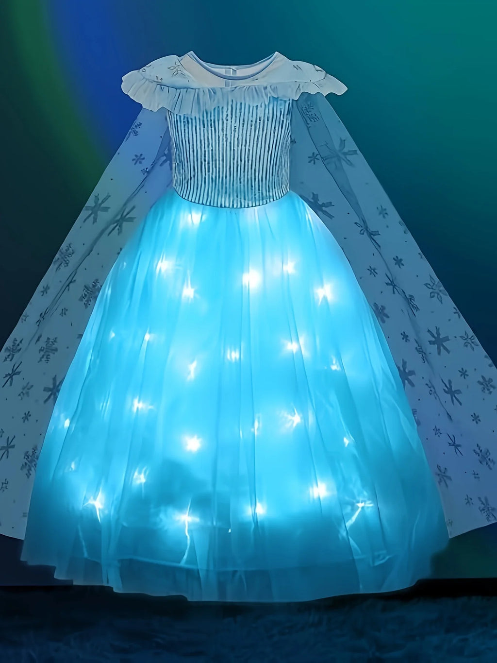 LED Princess Ball Gown Glowin Rapunzel Costume for Girls Tangled Rapunzel Frock Light up Cosplay Dress Christmas Toddler Girl