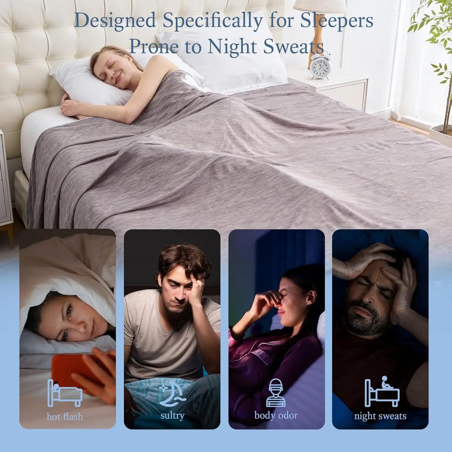 Summer Cooling Blanket Ultra-Breathable Cloud Pattern Soft Lightweight Ice Silk Air Conditioning Throw Blanket for Hot Sleepers Night Sweats Bed Sofa Cover Machine Washable Thin Summer Quilt