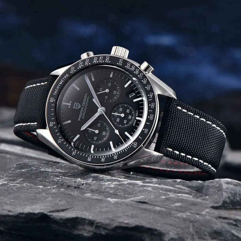 PAGANI DESIGN 1701 Moon Watches 2026 New Woven Strap Luxury Quartz Watch For Men Speed Chronograph AR Sapphire Mirror Wristwatch