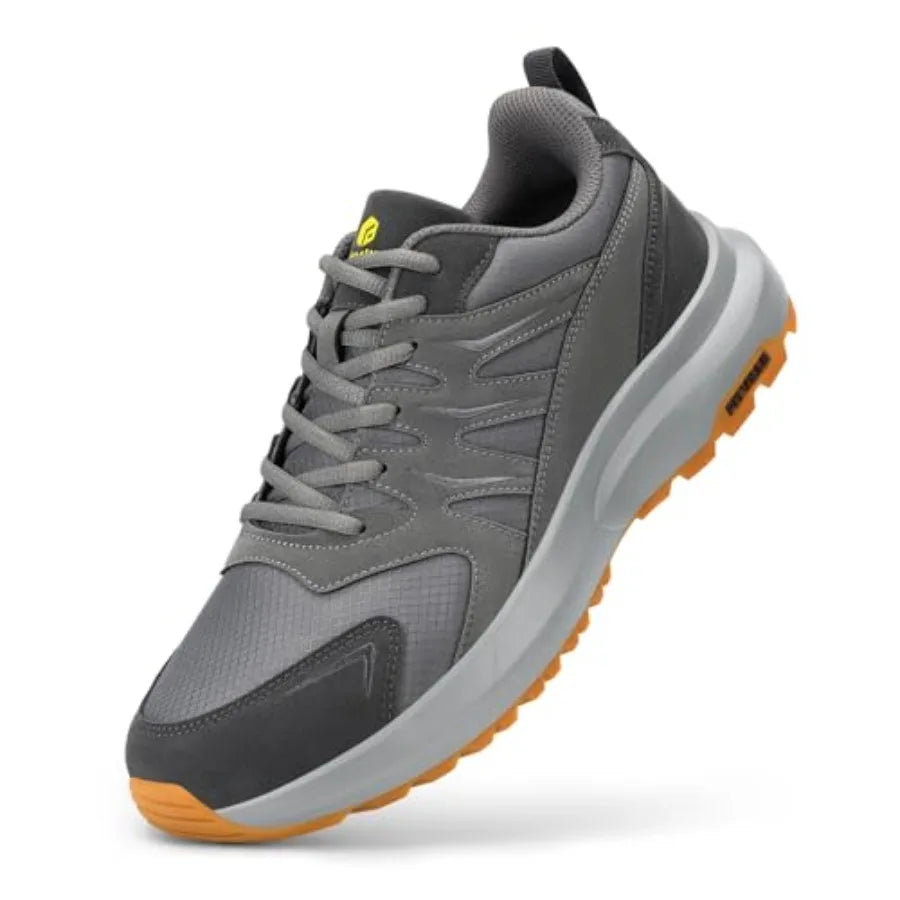 FitVille Men's Outdoor Hiking Shoes with High Traction Outsole, Water-Resistant and High Rebound Cushioning, Low-Top Trailing S