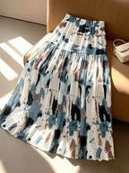 GlowEve Women's Summer Multi-Color Print Elastic Waist Patchwork Flared Long Skirt, EleBack To School, Teacher, Formal Occasions, Gifts, Dates, Street Photography, Summer Clothing, Summer Skirt, Summer Fashion Item, Niche Des