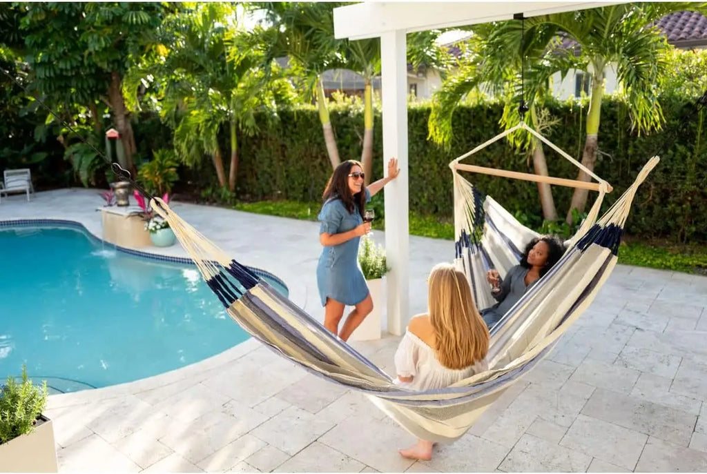 Outdoor & Indoor Use, Handmade Weather & Tear Resistant Hammock in Sea Salt Color