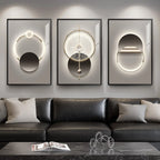 Large Framed Modern Wall Art for Living Room, 3 Piece Black and White Abstract Contemporary Pictures Artwork Decor, Geometric Luxury Bright Style Prints Paintings for Hallway and Office 24x36 Inch