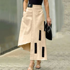 2026 New Women's Skirt High Waist Printed Asymmetric Elegant High Street A-line Skirts Spring and Summer Fashion Bottoms