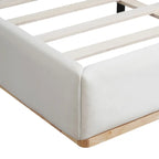 Elegant White Upholstered King Bed with Solid Wood Frame for Ultimate Comfort