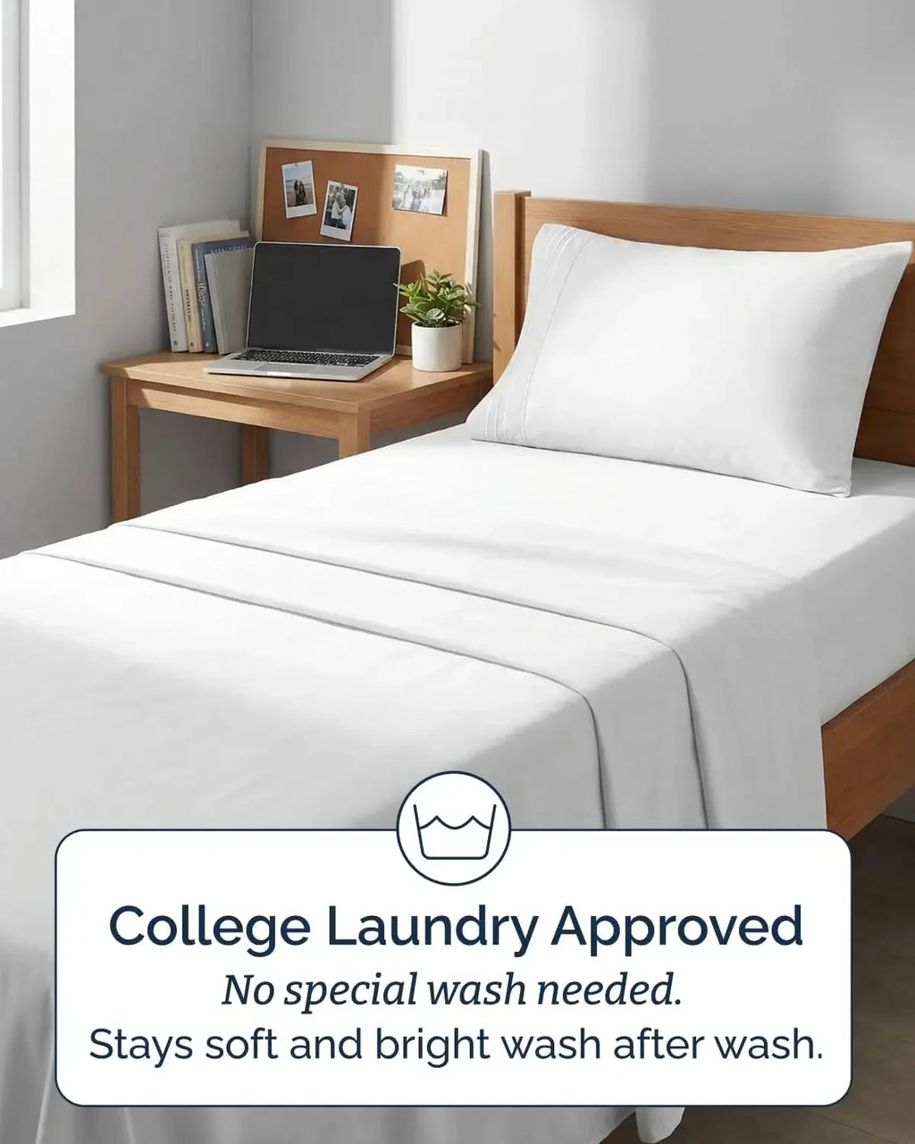 Twin XL Size 3 Piece Sheet Set - Comfy Breathable & Cooling Sheets - Hotel Luxury Bed Sheets for Women & Men - Deep Pockets, Easy-Fit, Extra Soft & Wrinkle Free Sheets - White Oeko-Tex Bed Sheet Set