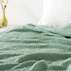 100% Cotton Muslin Blanket 108" X 90" Size 4-Layers Summer Gauze s for Bed Couch Soft Lightweight Breathable Linen Blankets Bed
