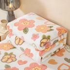 1pc Floral Style Warm Bedspread Fleece Blanket Plaid Travel Shawl Sofa Nap Blankets Home Bedsheet Manta