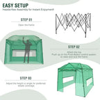 Portable Walk-in Greenhouse, Outdoor/Indoor Gardening, Zippered Door, Ventilation Windows, Heavy-Duty and Durable PE Cover