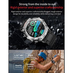Bluetooth Smartwatch and Earbuds, Fitness Tracker for Men with Call Features, Military Grade for Sports