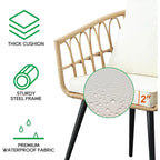3 Piece Patio Bistro Set, Outdoor Wicker Balcony urniture Sets | Rattan Table and Chairs Set o 2 or Porch Backyard Lawn Poolside