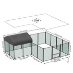 Large Metal Chicken Coop Cage Chicken Run with Waterprrof Cover Walk-in Cage Kennels Poultry House for Outdoor Hens Ducks Gooses