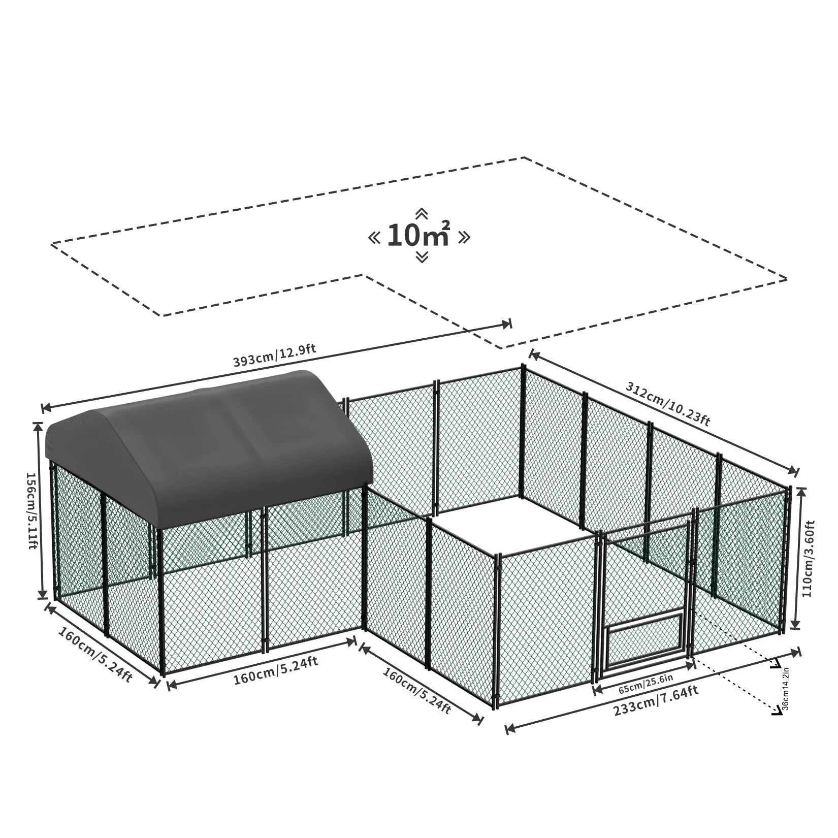 Large Metal Chicken Coop Cage Chicken Run with Waterprrof Cover Walk-in Cage Kennels Poultry House for Outdoor Hens Ducks Gooses