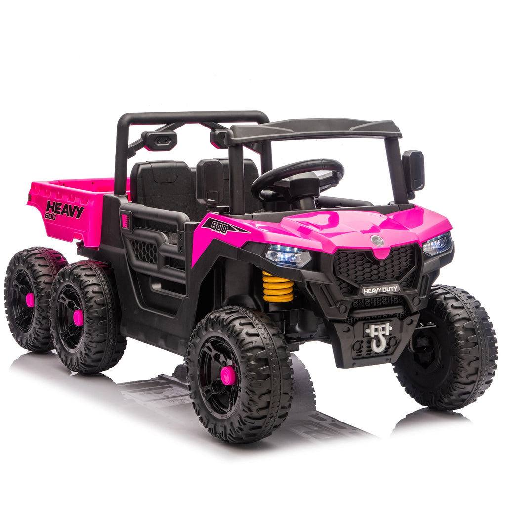 24V 400W Kids Ride on Electric Tractor with Parent Remote Control Suspension Bluetooth Music 1.86-3.11MPH for Kids Pink